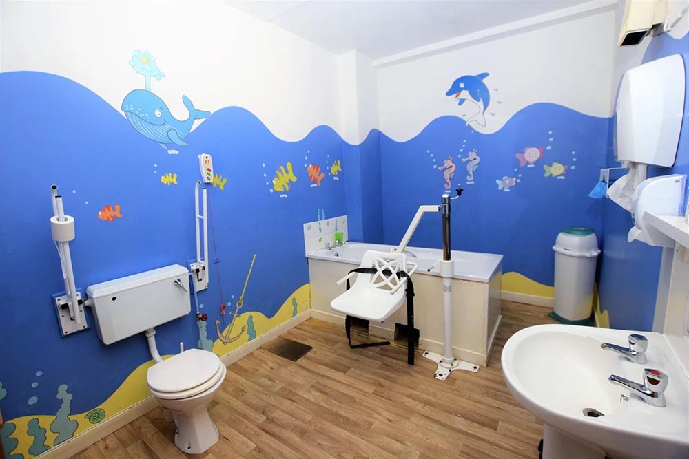 En suite bathroom in a residential care home