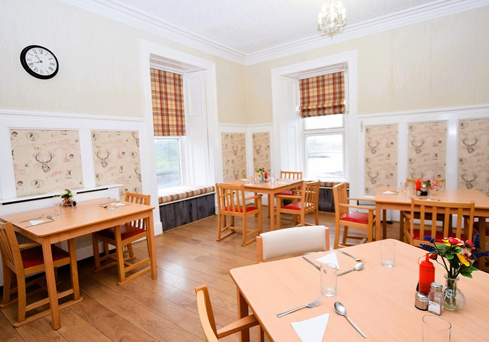 Dining room with place setting in a nursing home